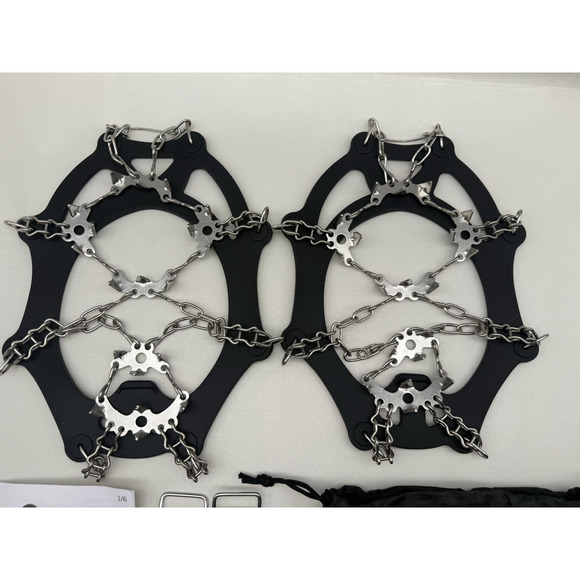 Ice Snow Anti Slip Spikes Grips Grippers Crampons Ice Cleats For Shoes Boot XL - Picture 7 of 14